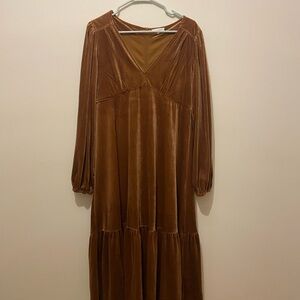 Baltic Born Erika Brown Velvet Long Sleeve Dress